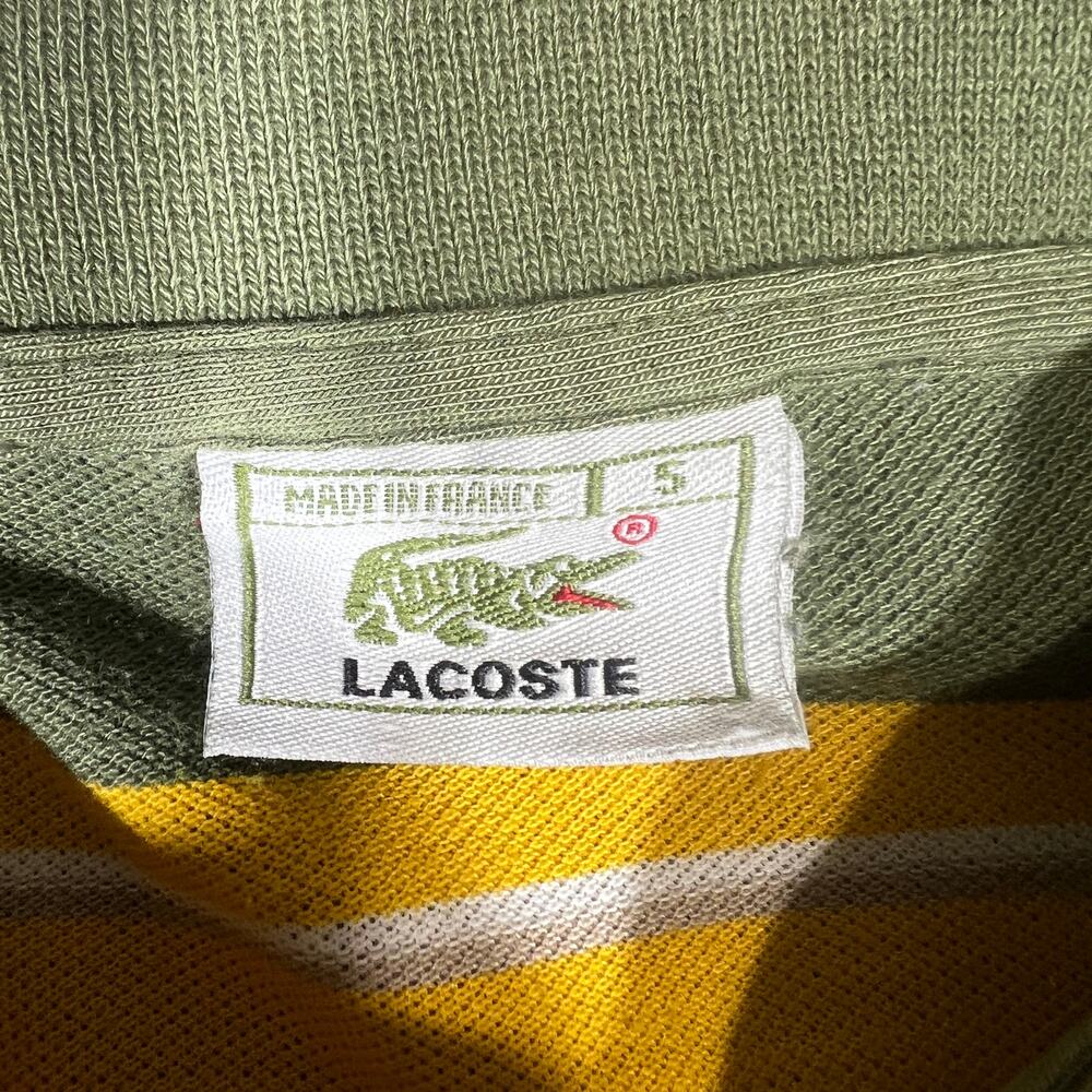 Y2K Lacoste Striped Polo Shirt Large - Picture 4 of 8